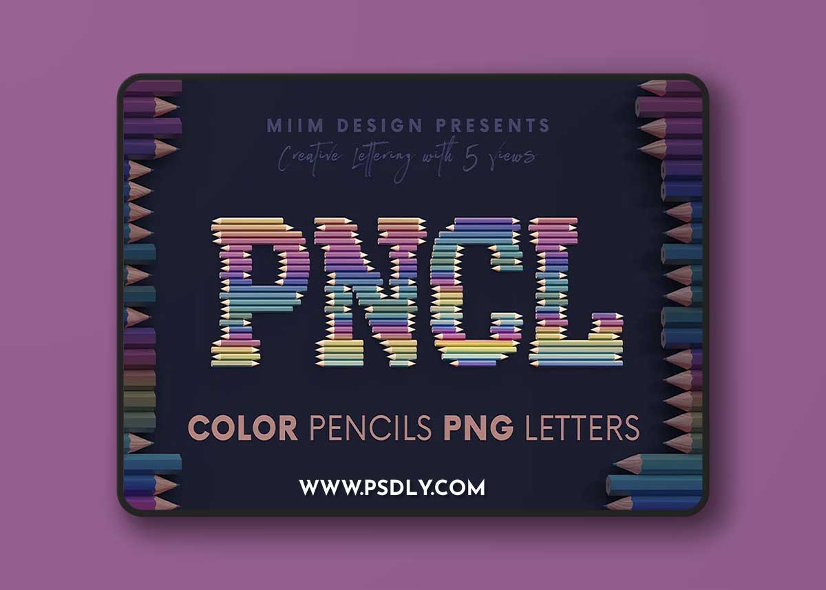 CreativeMarket - Color Pencils - 3D Lettering 7079802