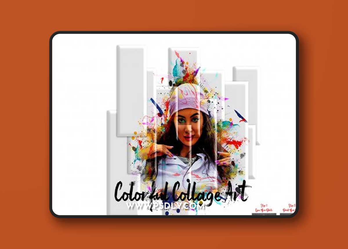CreativeMarket - Colorful Collage Art PS Action 7254879