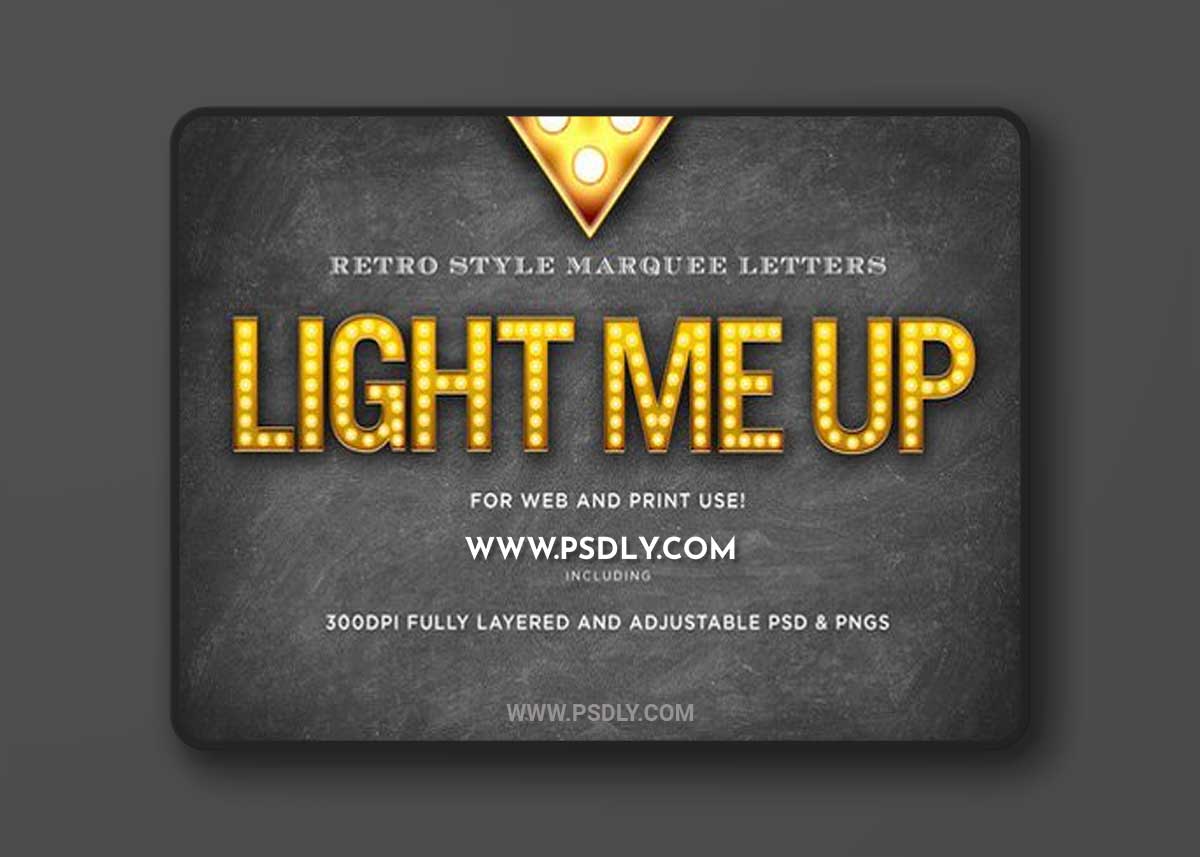 Light Me Up Retro Marquee Letters