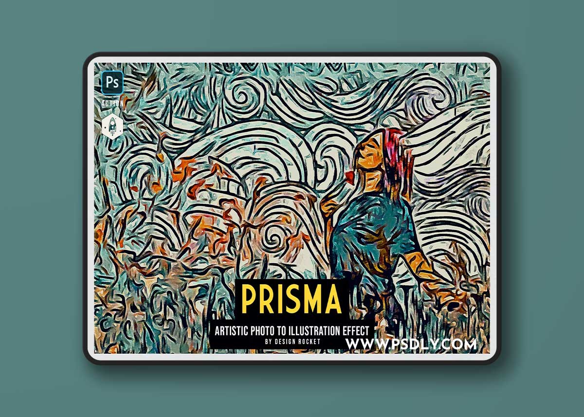 PRISMA Photo to Illustration Action for Photoshop