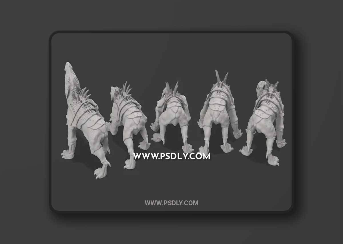 Reptile Dog Massiff Pack 3D Print Model