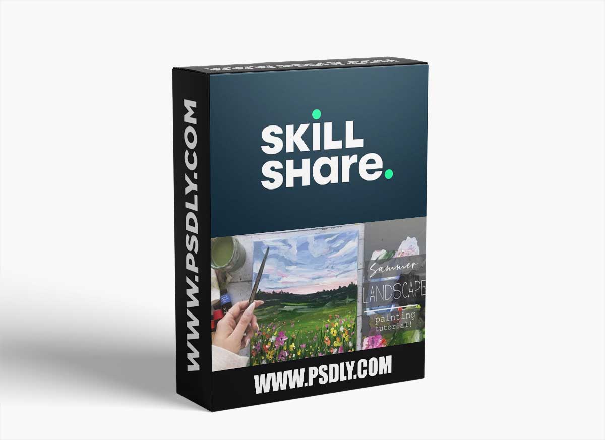 Simple Acrylic Flower Landscape Painting - Paint Using A Reference