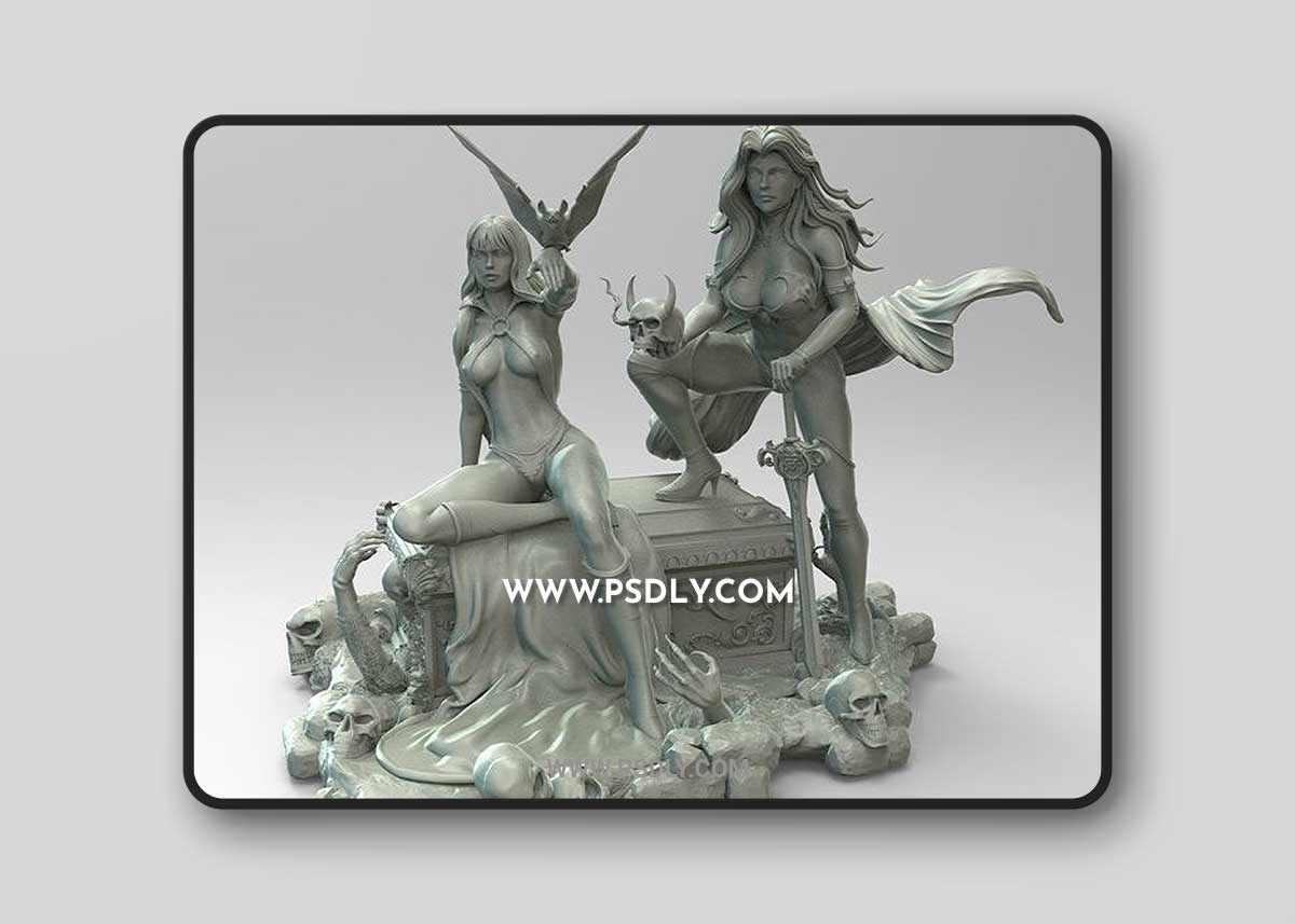 Vampirella and Lady Death 3D Print Model