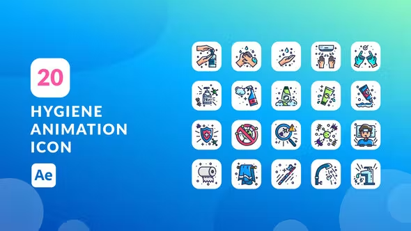 Videohive Hygiene Animation Icons | After Effects 38138022