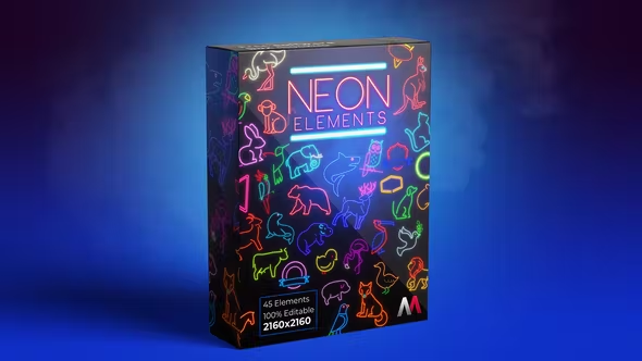 Videohive Neon Elements | Animals 37575151