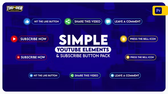 Videohive Simple YouTube Elements And Subscribe Button Pack 36153588