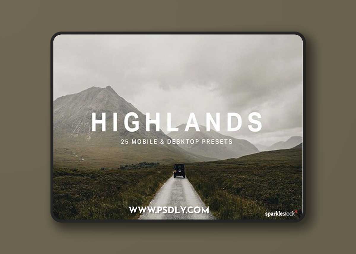 CreativeMarket - 25 Highlands Lightroom Presets LUTs 7412124