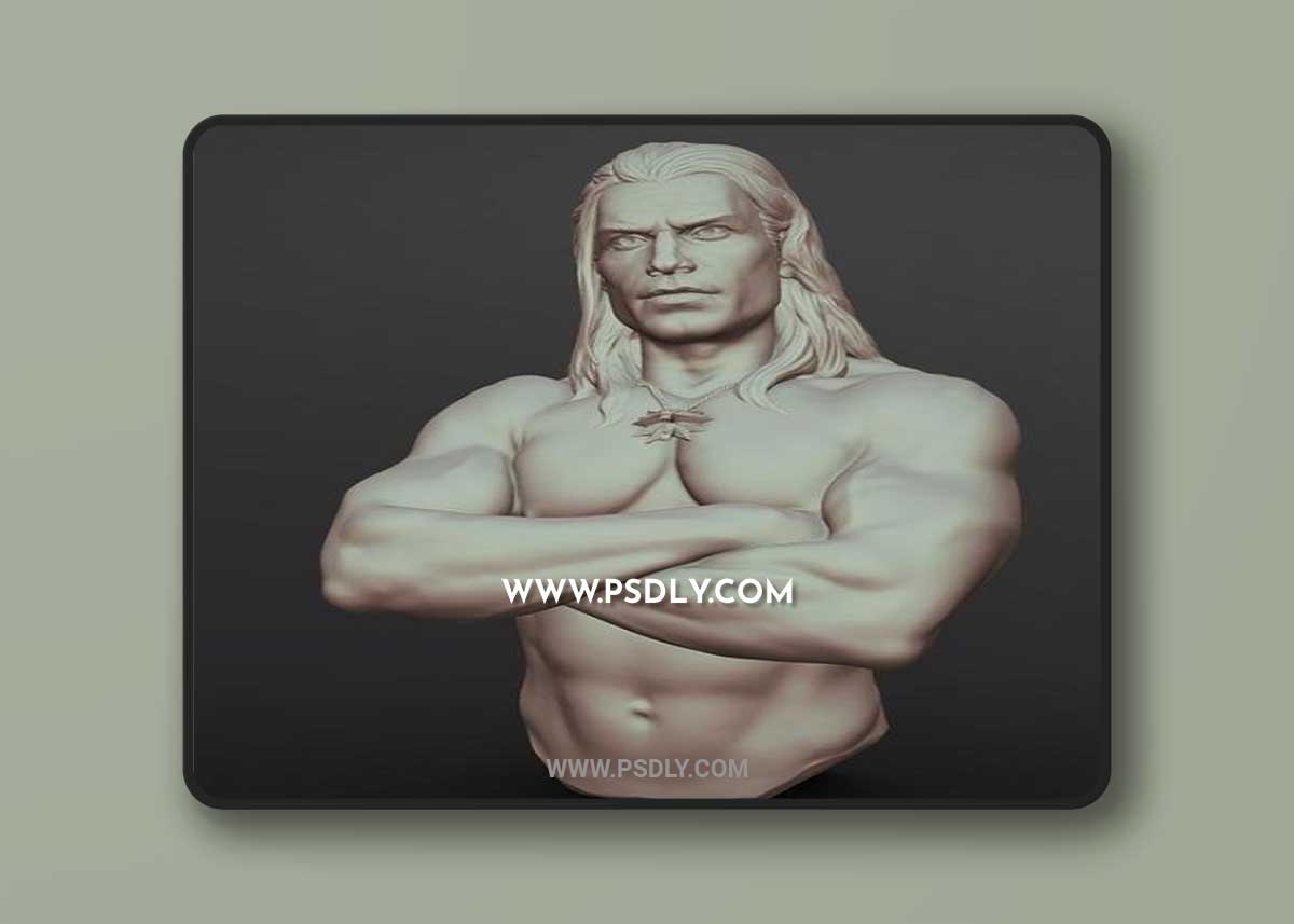 Henry Cavill The Witcher Bust and Keeley 3D Model
