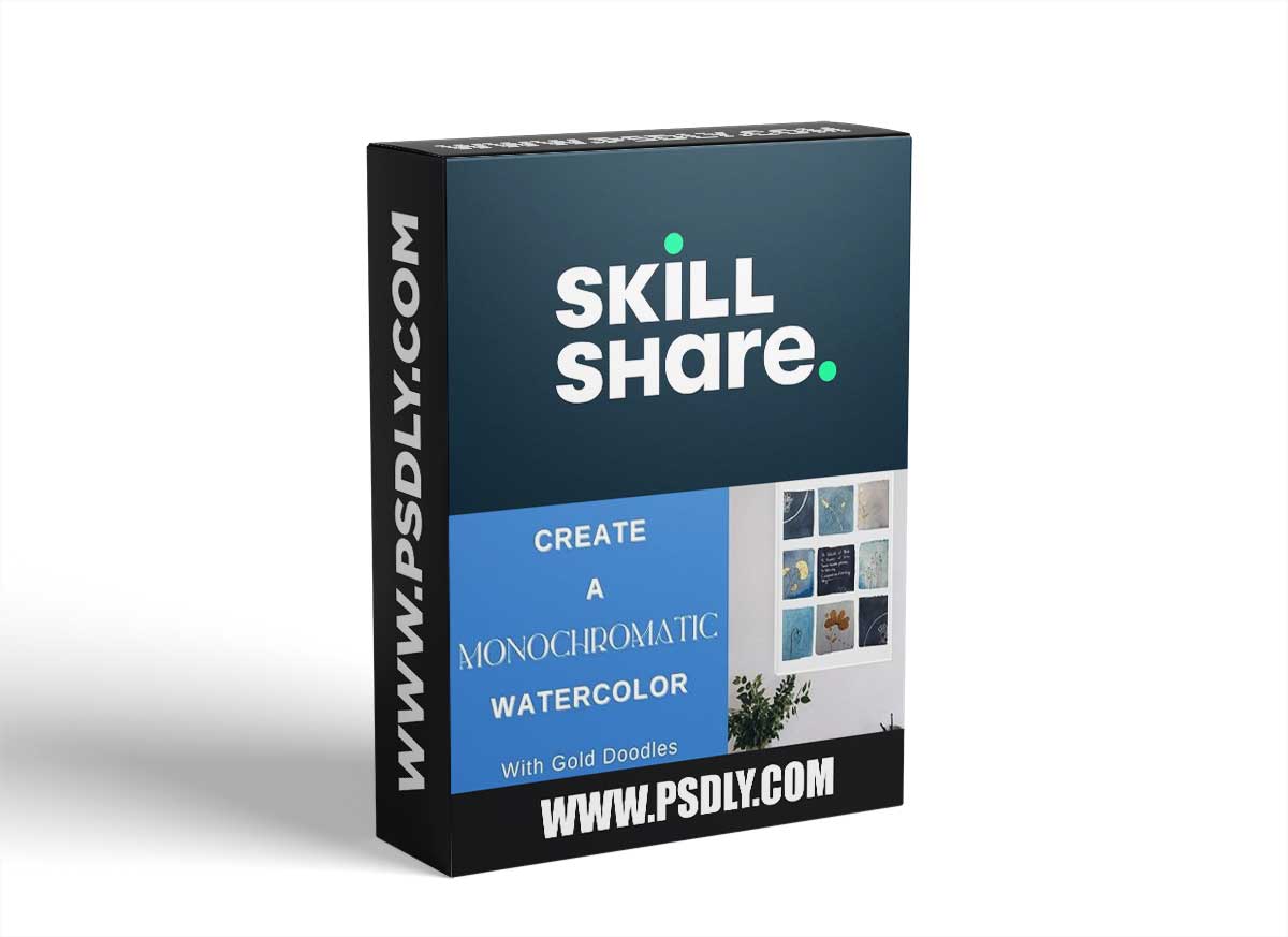 Monochromatic Blue Watercolor With Doodles