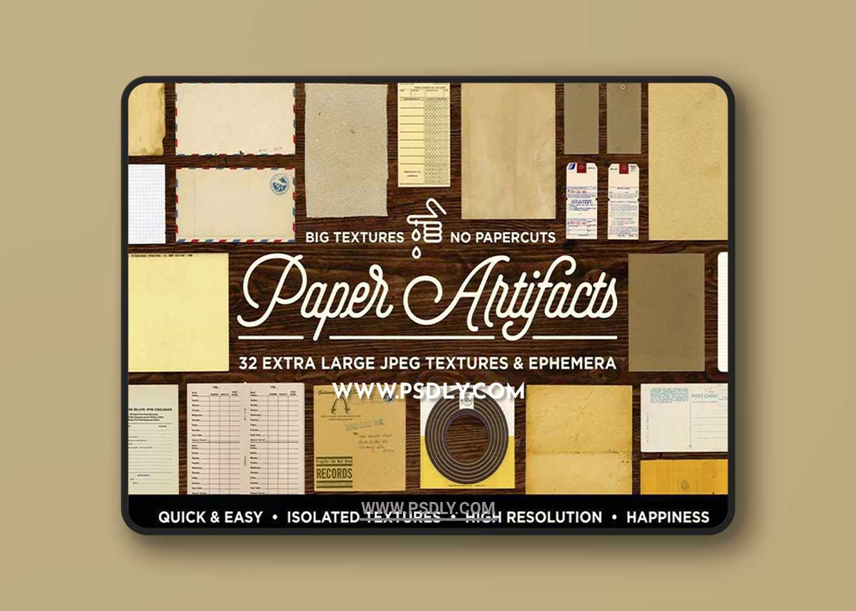 RetroSupply - Paper Artifacts | Texture & Ephemera Bundle for Photoshop
