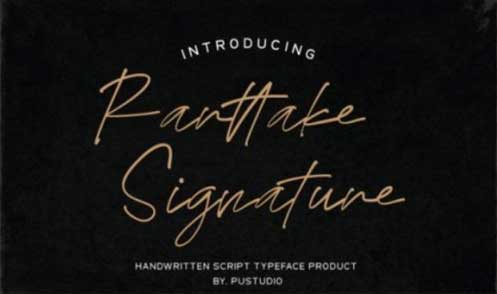 Rarttake Signature Font