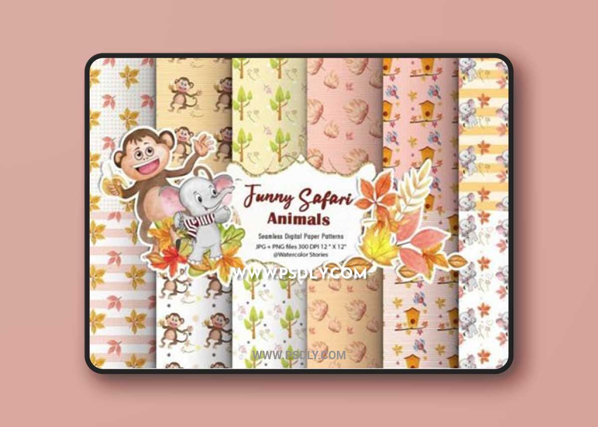 Safari Animals - Hand-painted Watercolor Patterns