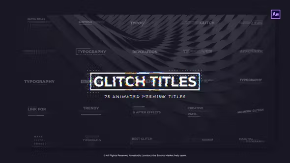 Videohive 75 Modern Glitch Titles 38496380