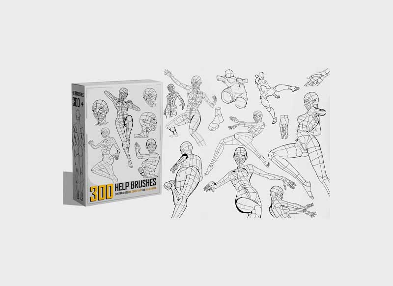 Artstation – Mels Mneyan – Anatomy HelpBrushes [300 CHETBRUSHES to Push Anatomy skills]