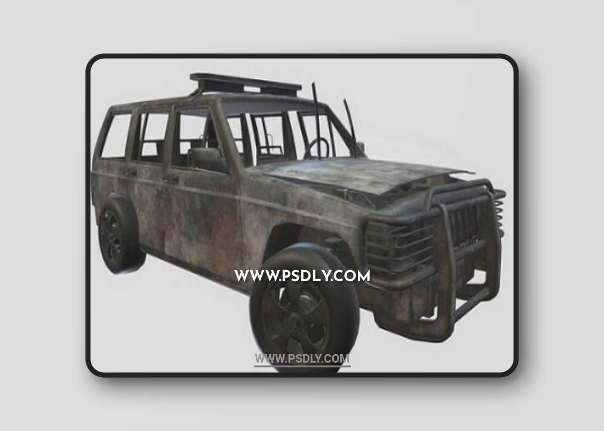 Destroyed Car 3D Model