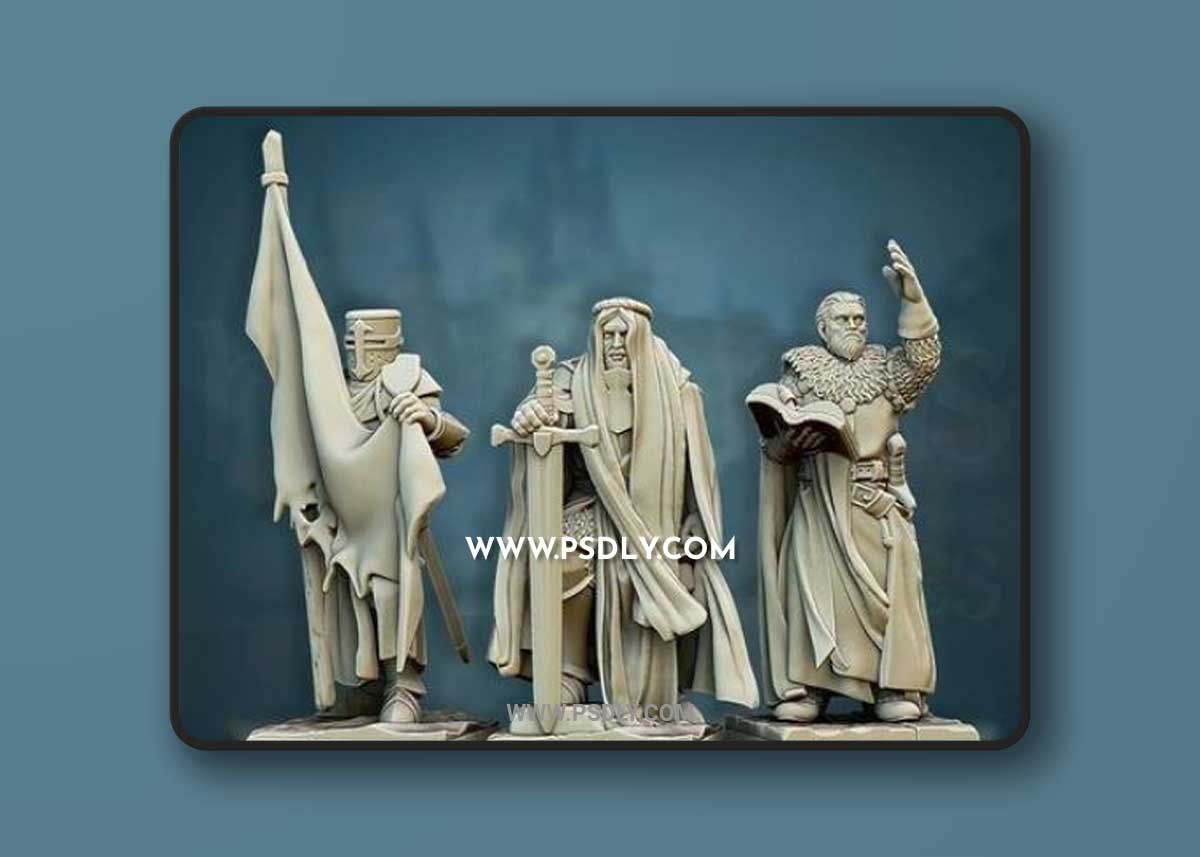 Highlands Miniatures - Crusaders Command Group 3D Print
