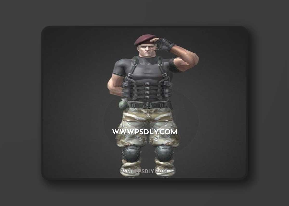 Jack Krauser Mercenaries RE4 and Fortnite Garrison skin and scar 3D Print