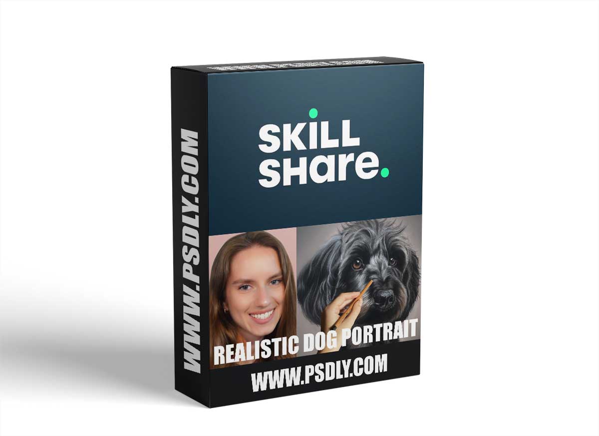 Realistic Animal Portrait: Learn to Draw Dog Eyes, Nose, Ears & Body in Soft Pastel Colour Pencils