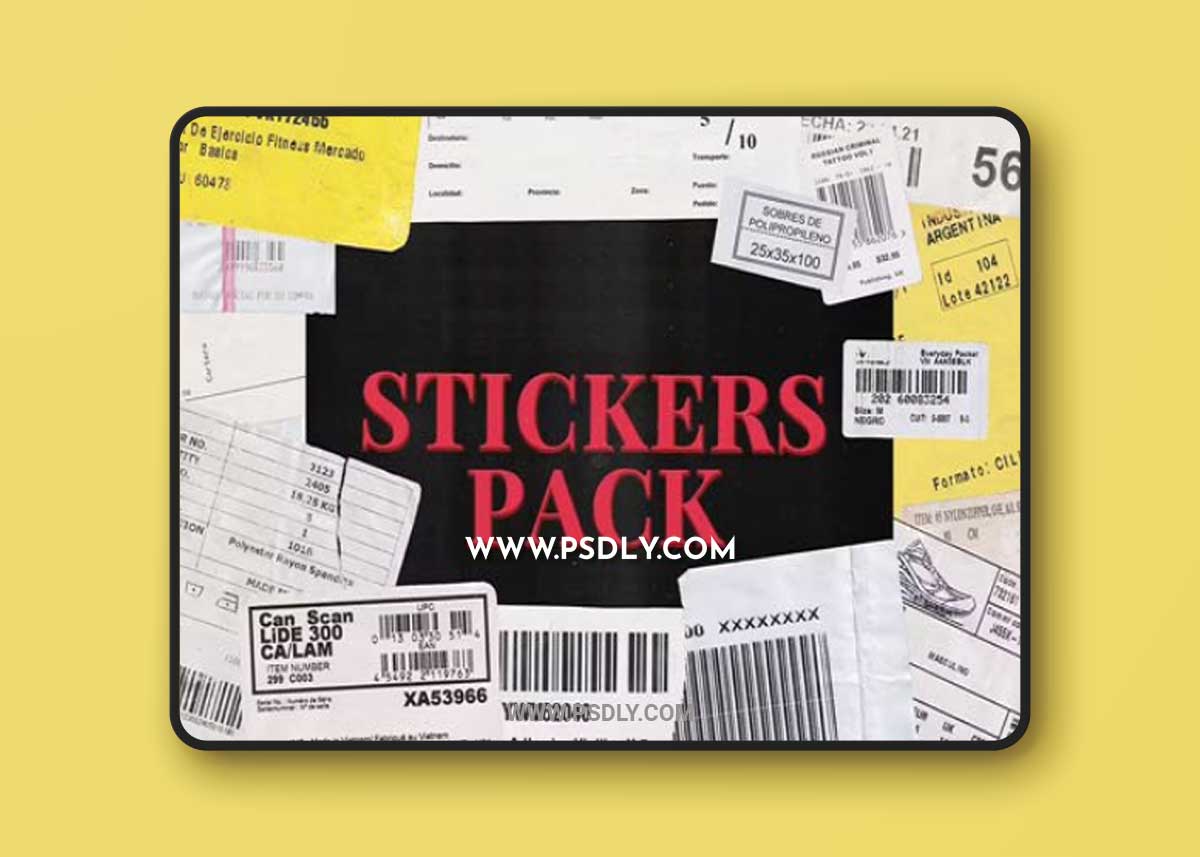 Retro & Grunge Stickers Pack - PNG Shapes