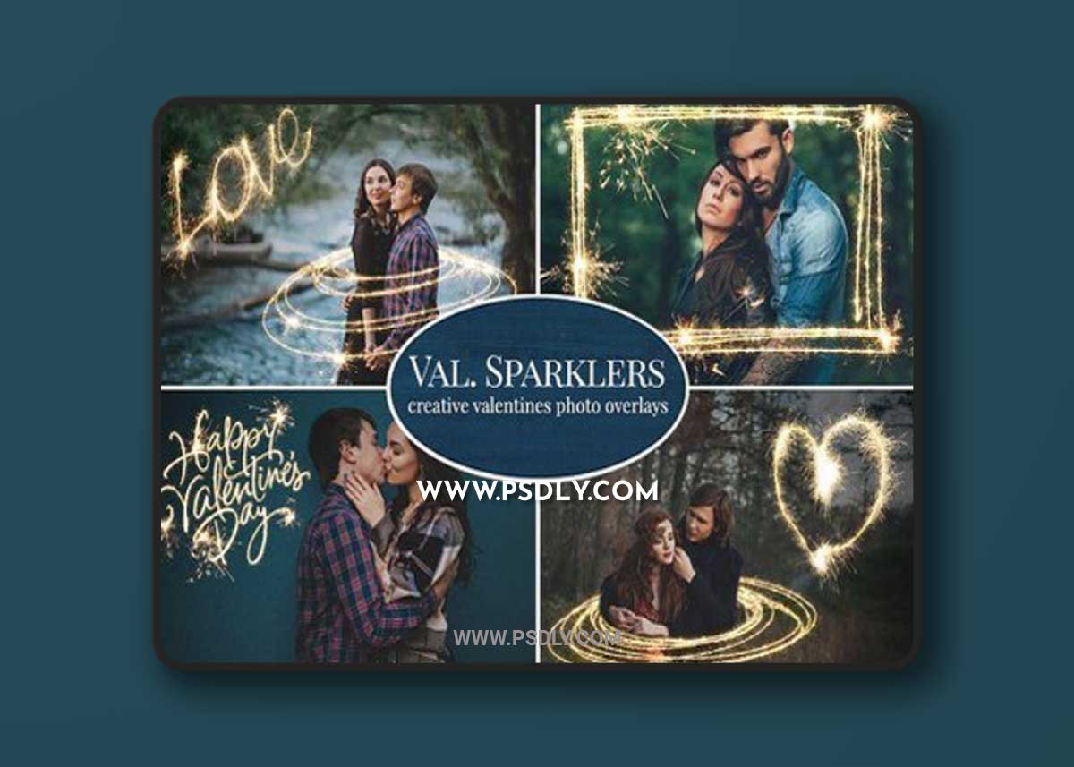 Valentines Sparklers photo overlyas