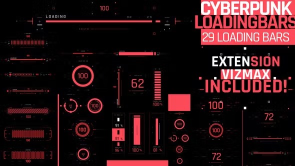 Videohive Cyberpunk Loading Bars 39228122