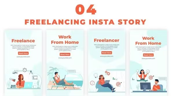 Videohive Freelancer Work From Home Instagram Story 38986002