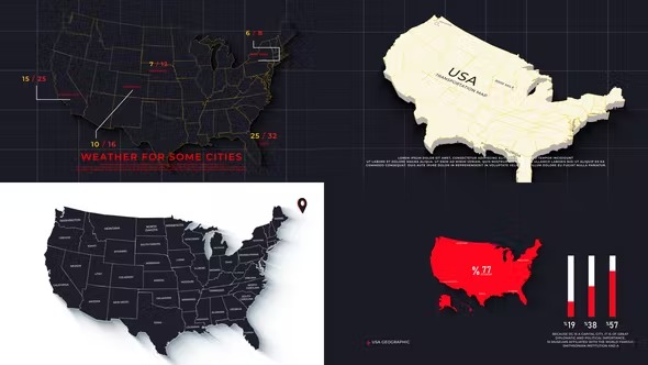 Videohive USA Map Promo Ver 0.2 39323443