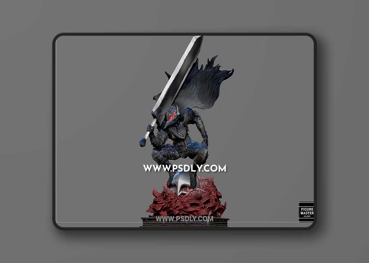Berserk Guts Scierke Fantasy Anime Sword Character 3D Print