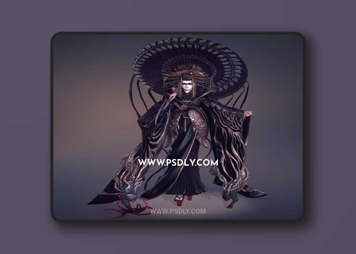 Feudal Japan Oiran 3D Print