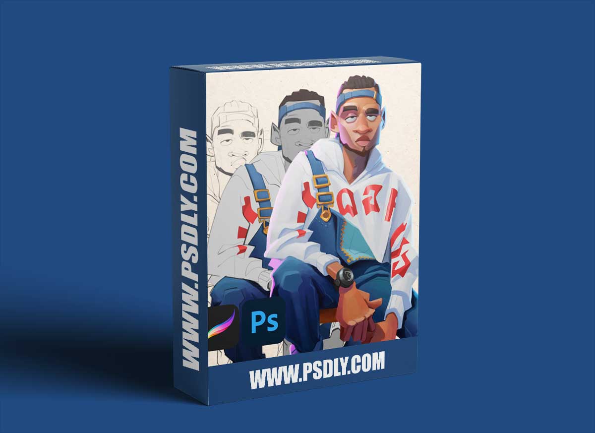 Gumroad – Ben Eblen Illustrating a Stylized Character – 7 hour real-time walk through