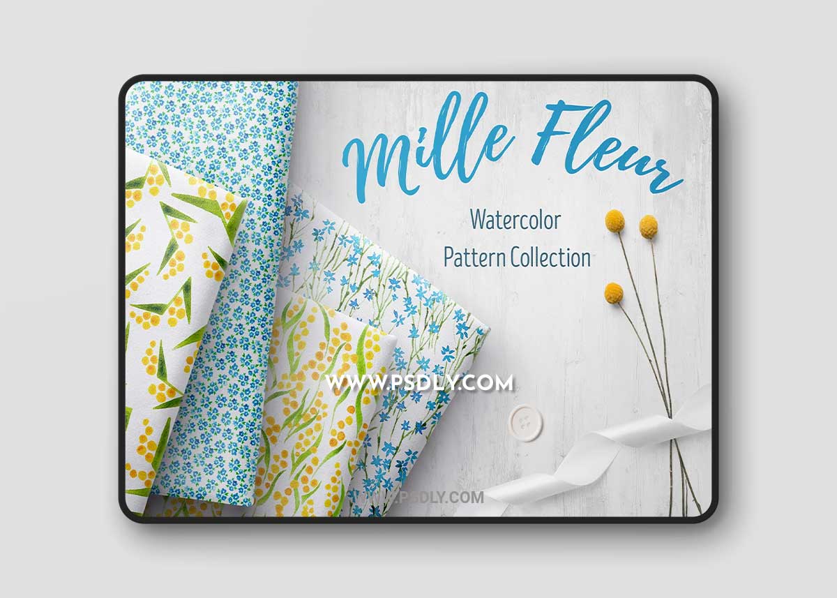 Mille Fleur - 36 watercolor patterns 1435024
