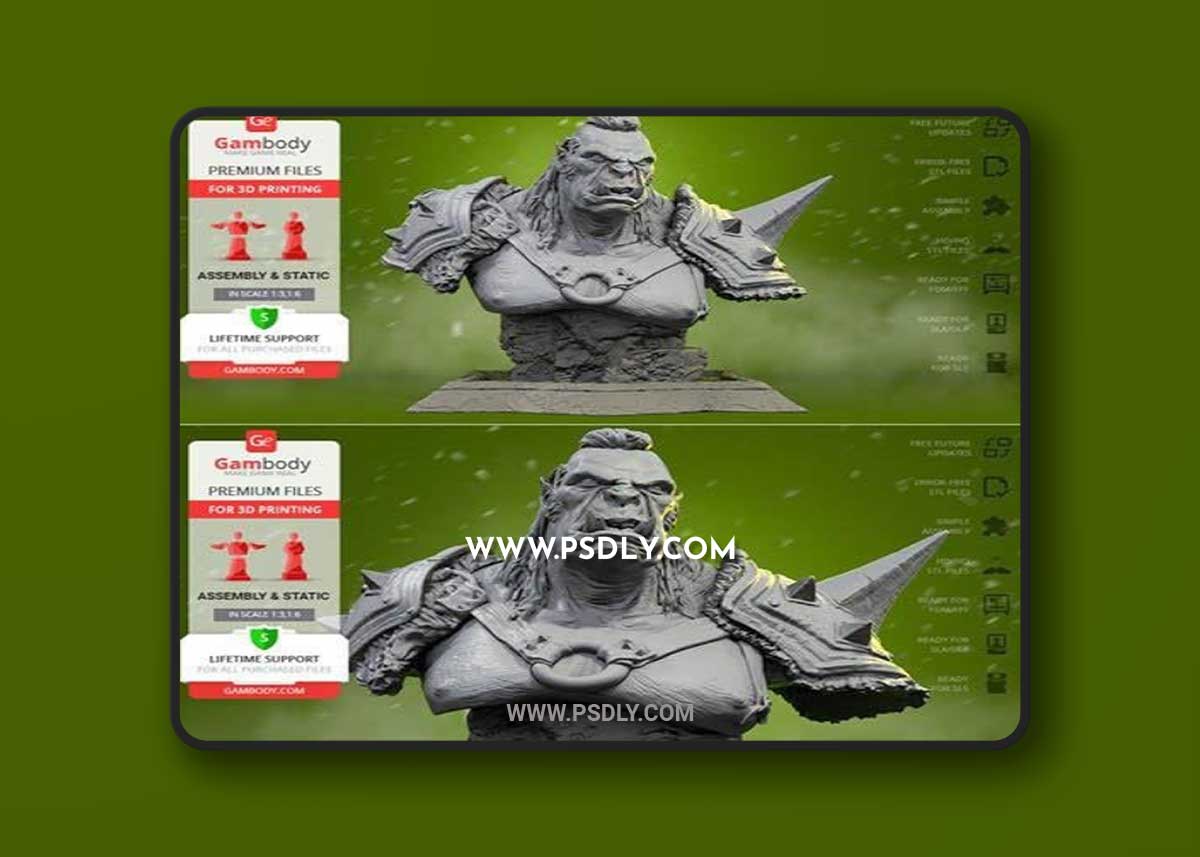 Orc The Executioner Bust 3D Print