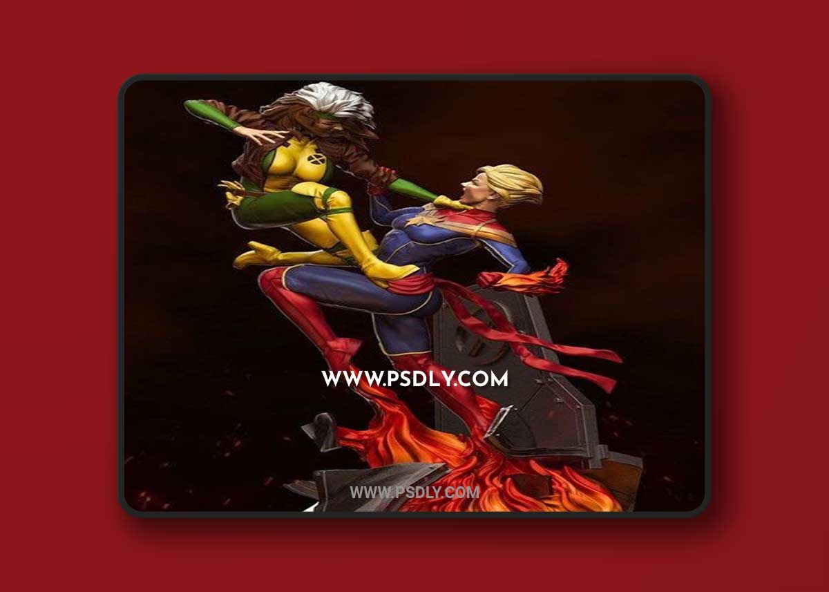 Rogue vs Captain Marvel 3D Print