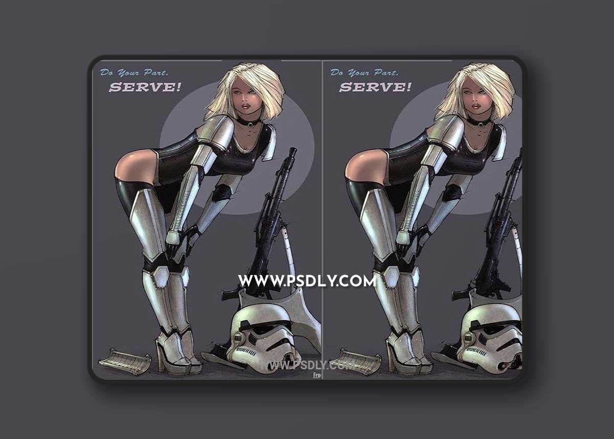 Star Wars Stormtrooper Pin Up Girl 3D Print