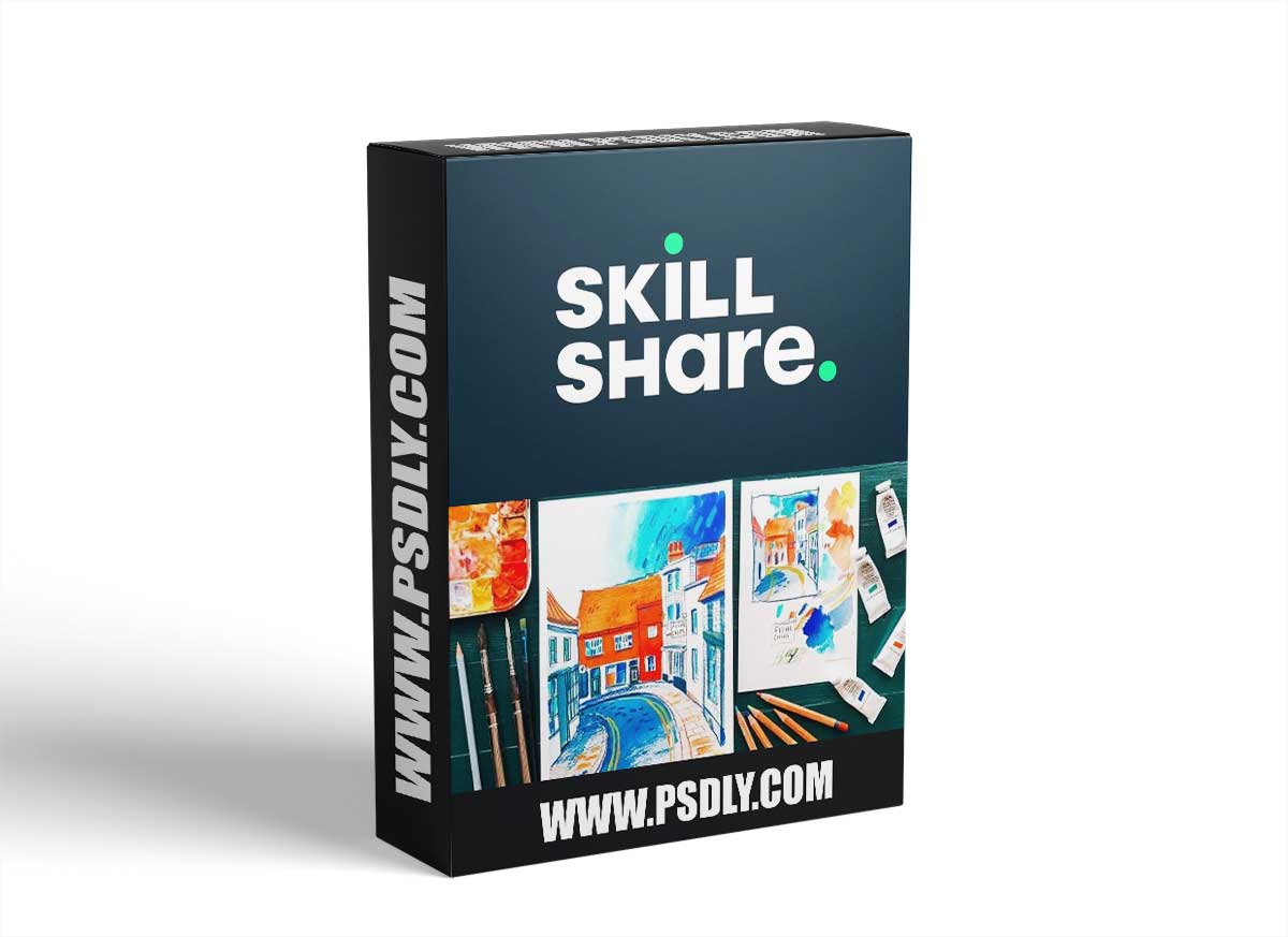 Urban Sketching: How to Draw a Street with Gouache and Colored Pencils