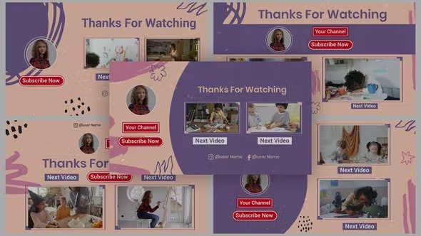 Videohive Scribble Youtube End Screen Templates 39505866