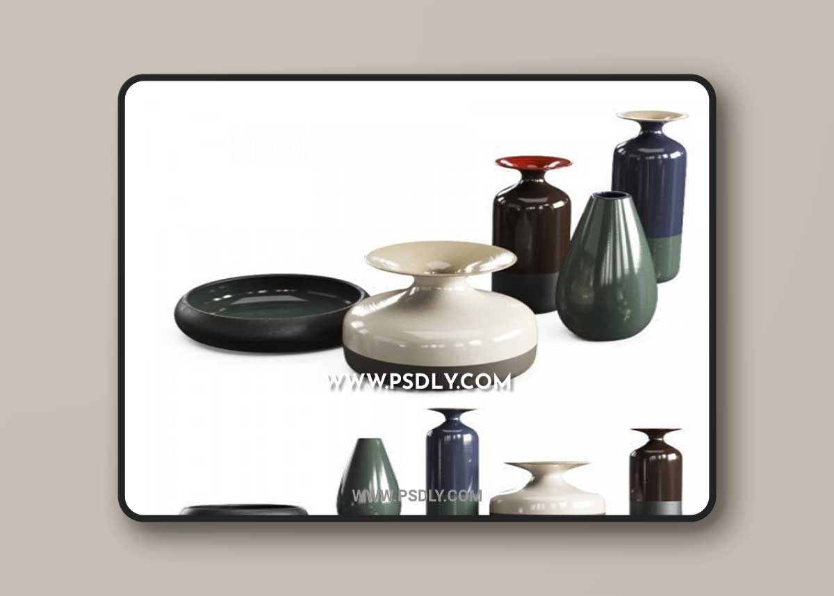 Ceramic Vases Stromboli By Natuzzi 3D Model