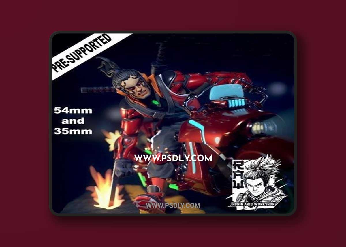 Cyberpunk BikerTakeshi 3D Print