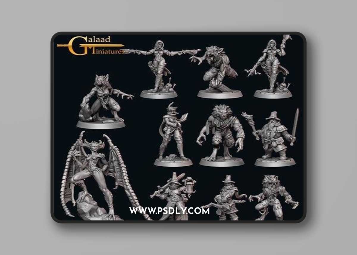 Galaad Miniatures - Hunters and Werewolf October 2022 3D Print
