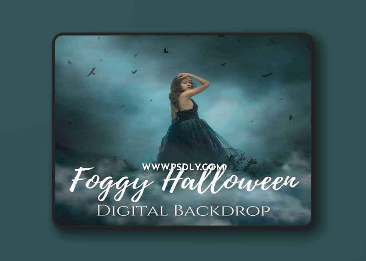 Jessica Drossin - Foggy Halloween Background Overlays