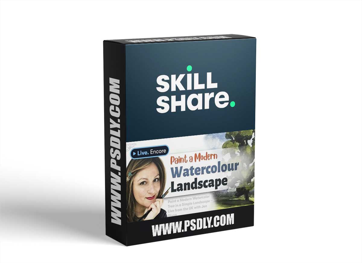 Live Encore: Paint a Modern Watercolor Tree in a Simple Landscape