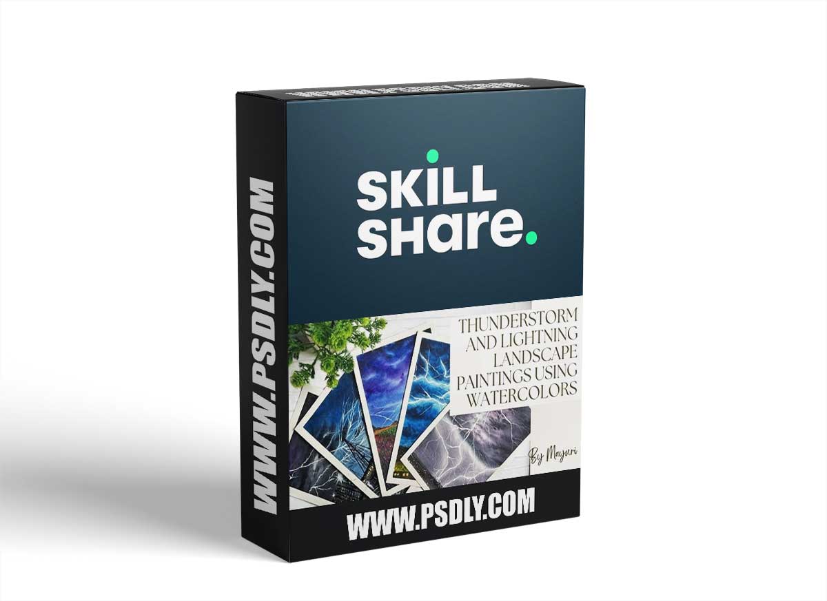 Thunderstorm and Lightning Landscape Paintings using Watercolors