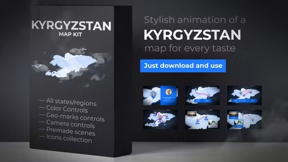 Videohive Kyrgyzstan Map - Kyrgyz Republic Map Kit 39889048