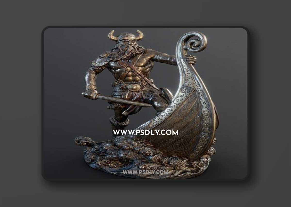 Viking Warrior and Sexy Mermaid Figurine (PG13) 3D Print