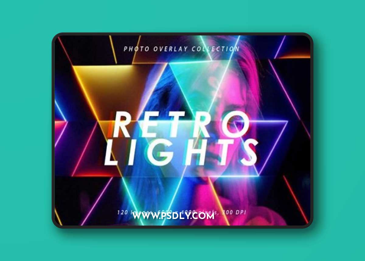 120 Retro Lights Photo Overlays