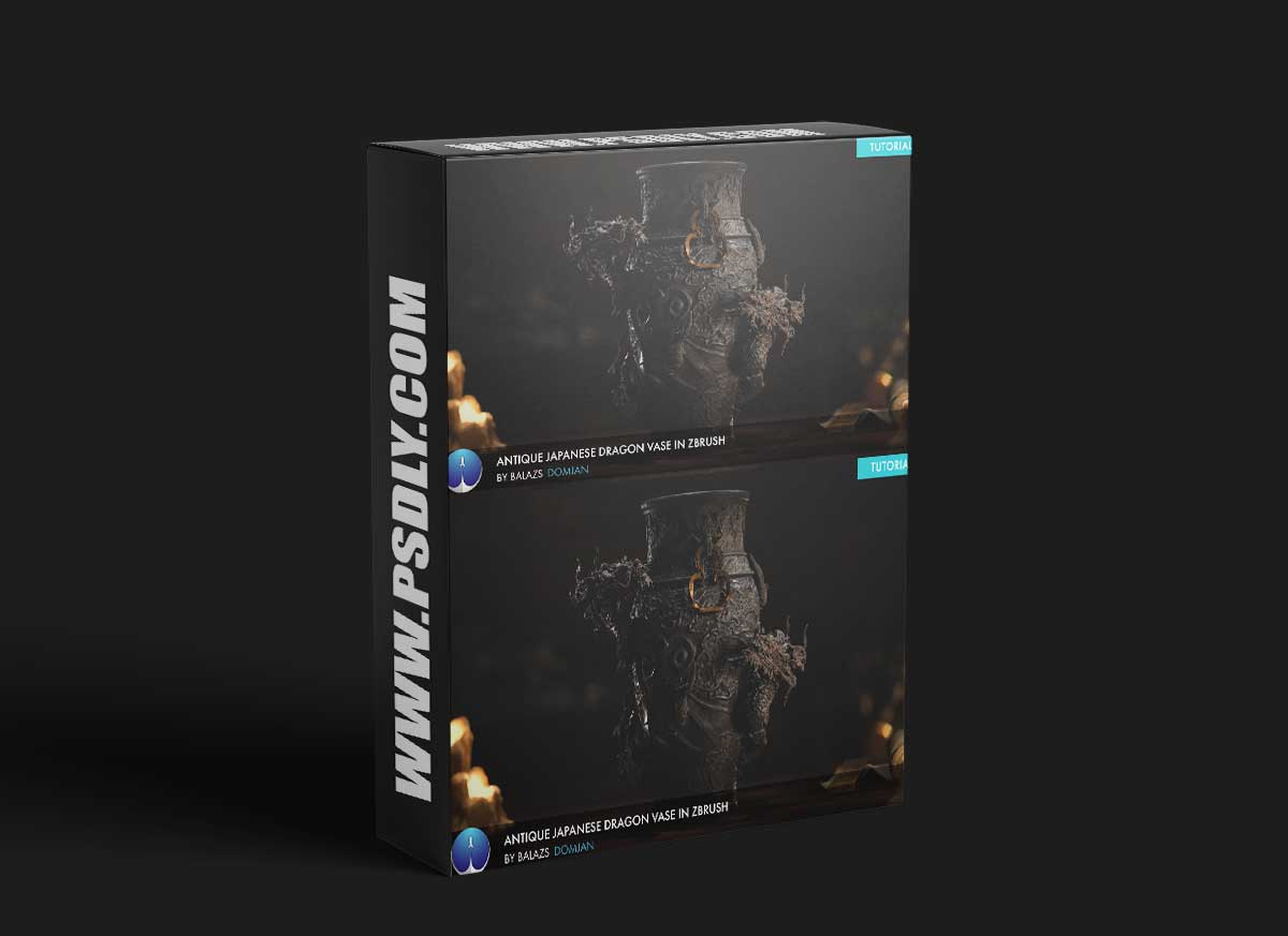 Antique Japanese Dragon Vase in Zbrush by Balazs Domjan