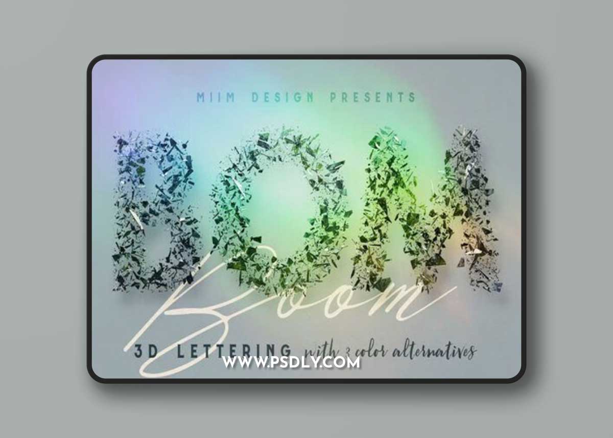 Boom: Glass Explosion – 3D Lettering