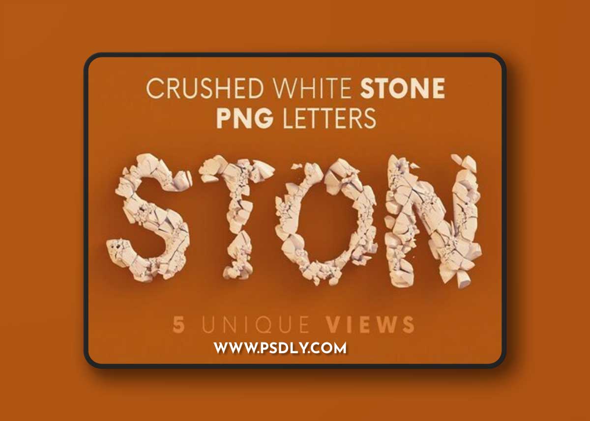 CreativeMarket - Crushed White Stone - 3D Lettering 10868404