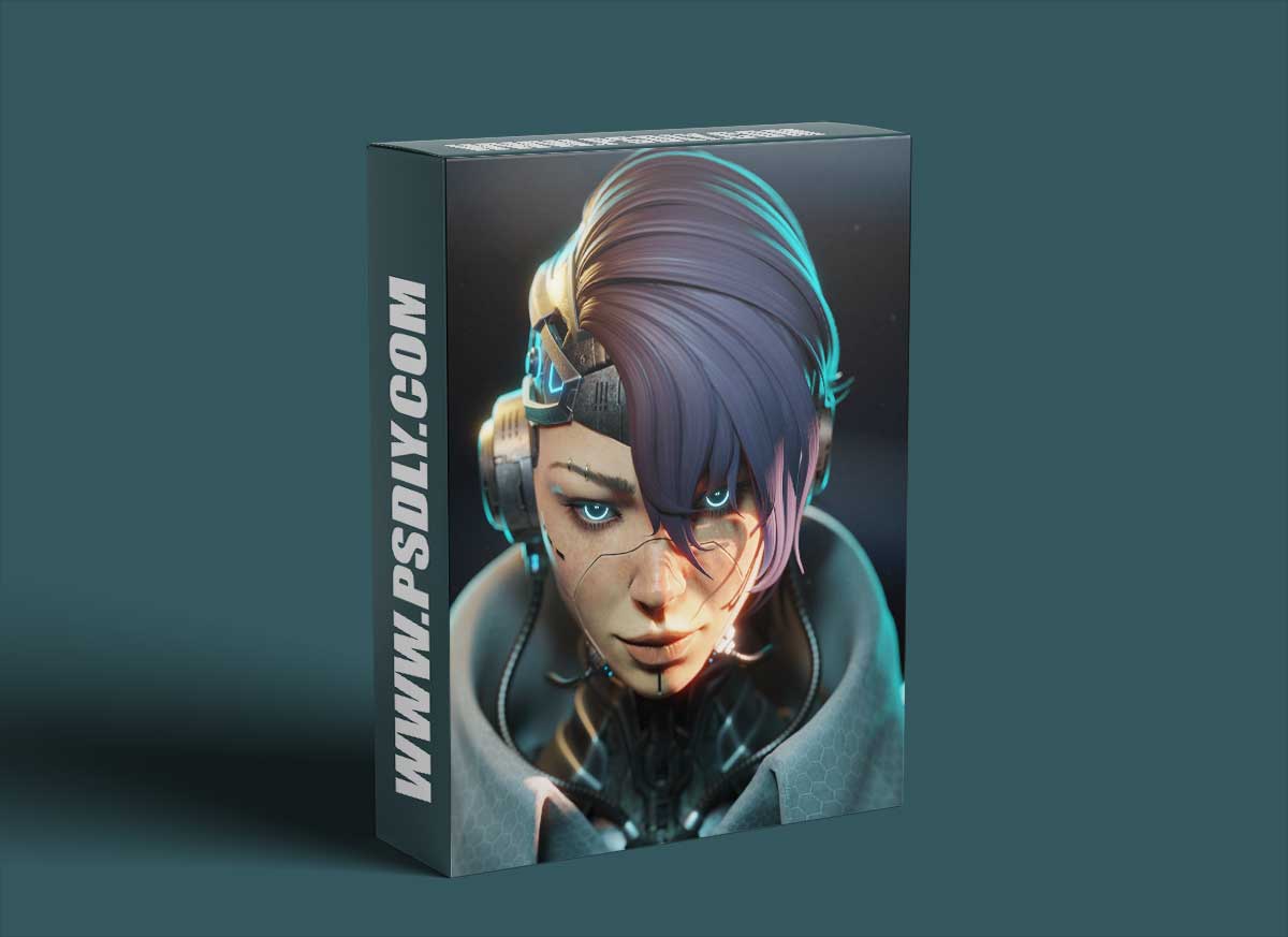 Gumroad – Cyberpunk Style Girl Blender modeling