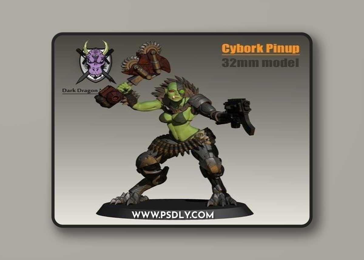 Miniatura Cybork Pinup (Orco, Warhammer, 40k, Mini, DnD) 3D Print